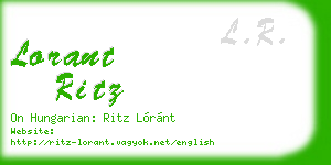 lorant ritz business card