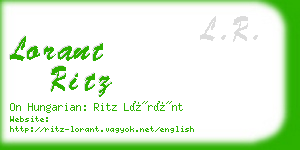 lorant ritz business card